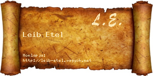 Leib Etel névjegykártya